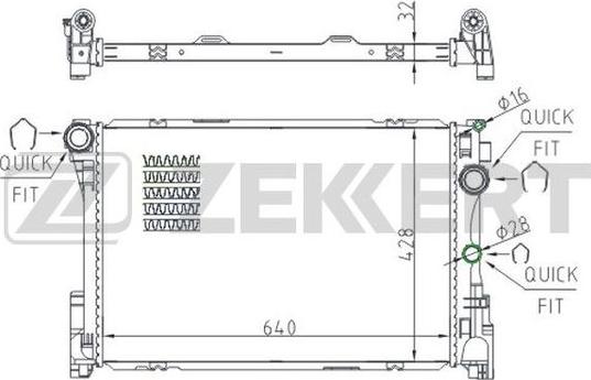 Zekkert MK-1513 - Радиатор, охлаждение двигателя autodnr.net