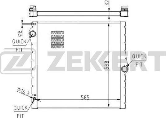 Zekkert MK-1524 - Радиатор, охлаждение двигателя avtokuzovplus.com.ua