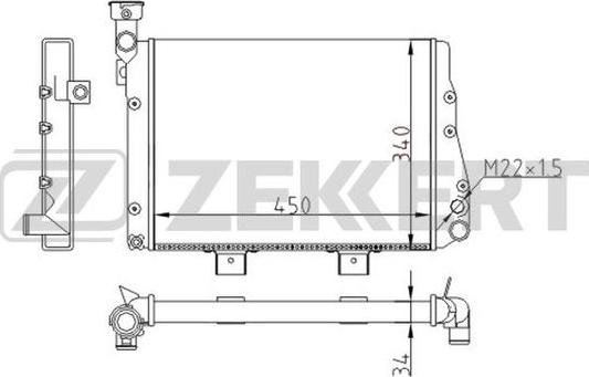 Zekkert MK-1528 - Радіатор, охолодження двигуна autocars.com.ua