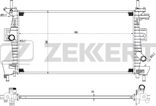 Zekkert MK-1539 - Радіатор, охолодження двигуна autocars.com.ua