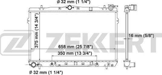 Zekkert MK-1548 - Радіатор, охолодження двигуна autocars.com.ua