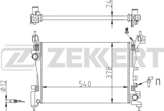 Zekkert MK-1559 - Радиатор охл. дв. Opel Adam 12-  Corsa D 09-  Corsa E 14- autodnr.net