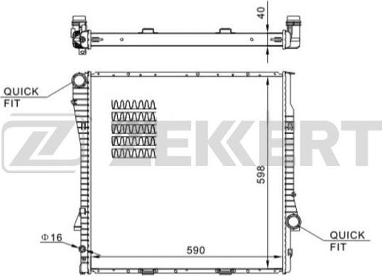 Zekkert MK-1561 - Радиатор, охлаждение двигателя autodnr.net