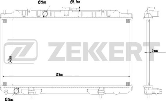 Zekkert MK-1563 - Радіатор, охолодження двигуна autocars.com.ua