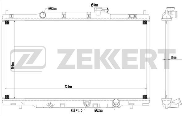 Zekkert MK-1570 - Радиатор, охлаждение двигателя avtokuzovplus.com.ua