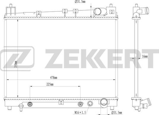 Zekkert MK-1582 - Радіатор, охолодження двигуна autocars.com.ua