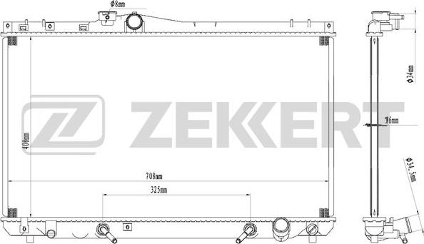 Zekkert MK-1587 - Радіатор, охолодження двигуна autocars.com.ua