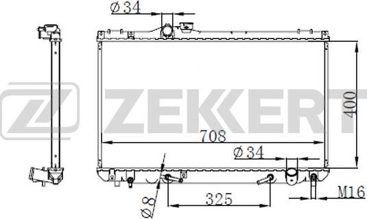 Zekkert MK-1590 - Радіатор, охолодження двигуна autocars.com.ua