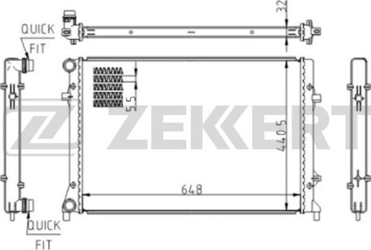 Zekkert MK-1610 - Радіатор, охолодження двигуна autocars.com.ua