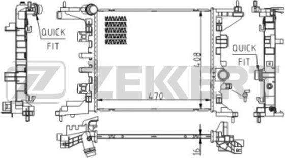Zekkert mk-1611 - Радиатор, охлаждение двигателя autodnr.net