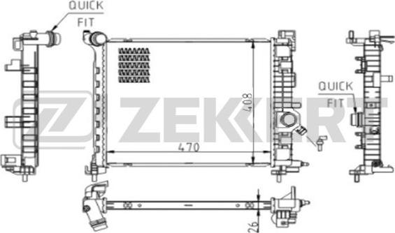 Zekkert mk-1612 - Радиатор, охлаждение двигателя autodnr.net