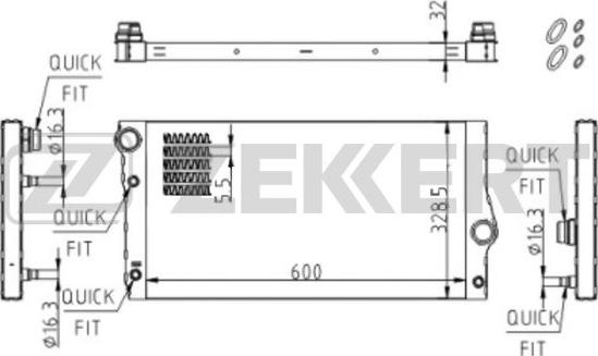 Zekkert MK-1613 - Радіатор, охолодження двигуна autocars.com.ua