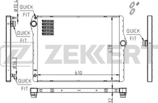 Zekkert mk-1615 - Радиатор, охлаждение двигателя autodnr.net