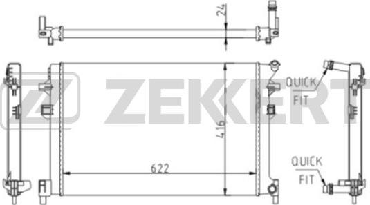 Zekkert MK-1617 - Радіатор, охолодження двигуна autocars.com.ua
