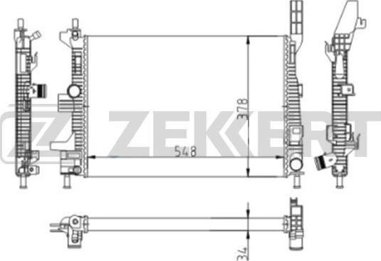 Zekkert MK-1618 - Радіатор, охолодження двигуна autocars.com.ua