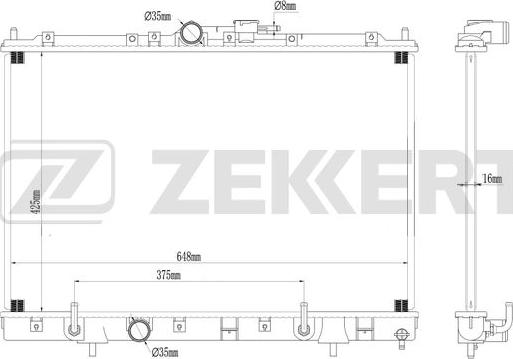 Zekkert MK-1619 - Радіатор, охолодження двигуна autocars.com.ua