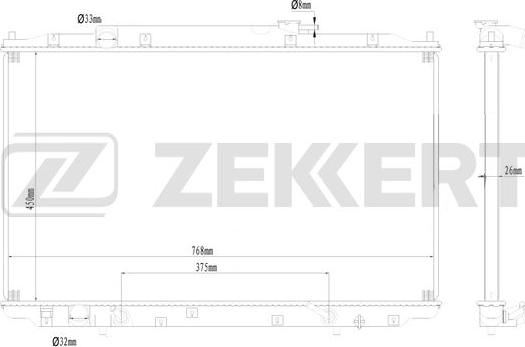 Zekkert MK-1626 - Радіатор, охолодження двигуна autocars.com.ua