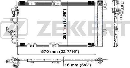 Zekkert MK-3037 - Конденсатор кондиционера avtokuzovplus.com.ua