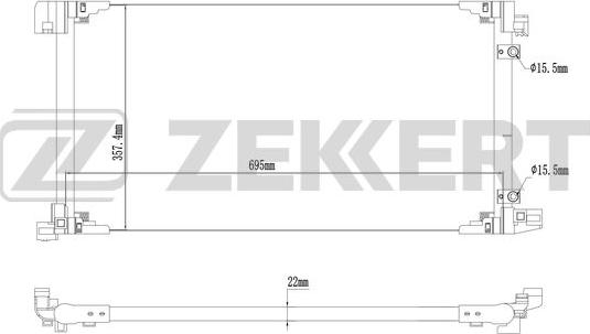 Zekkert MK-3188 - Конденсатор, кондиціонер autocars.com.ua