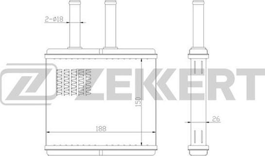 Zekkert MK-5012 - Теплообмінник, опалення салону autocars.com.ua