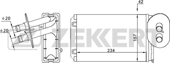 Zekkert MK-5016 - Теплообмінник, опалення салону autocars.com.ua