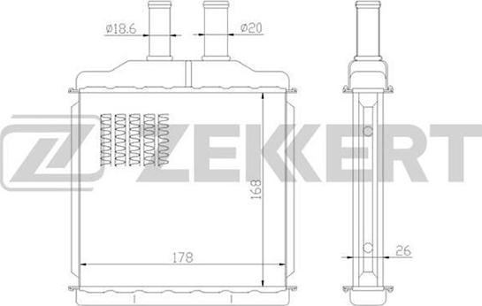 Zekkert MK-5045 - Теплообмінник, опалення салону autocars.com.ua