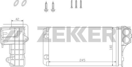 Zekkert MK-5088 - Радиатор отоп. Citroen Xsara Picasso 99-  Peugeot 206 98- autodnr.net