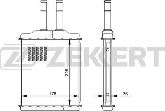 Zekkert MK-5117 - Теплообмінник, опалення салону autocars.com.ua