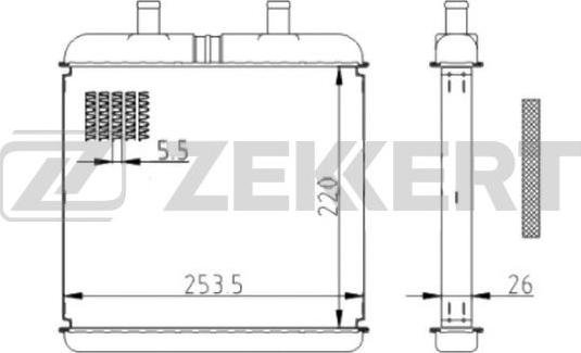 Zekkert MK-5134 - Теплообмінник, опалення салону autocars.com.ua
