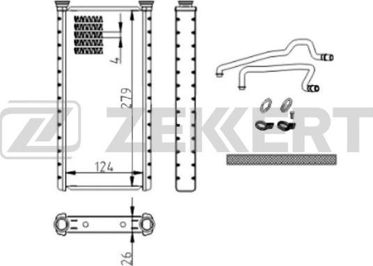 Zekkert MK-5135 - Теплообмінник, опалення салону autocars.com.ua