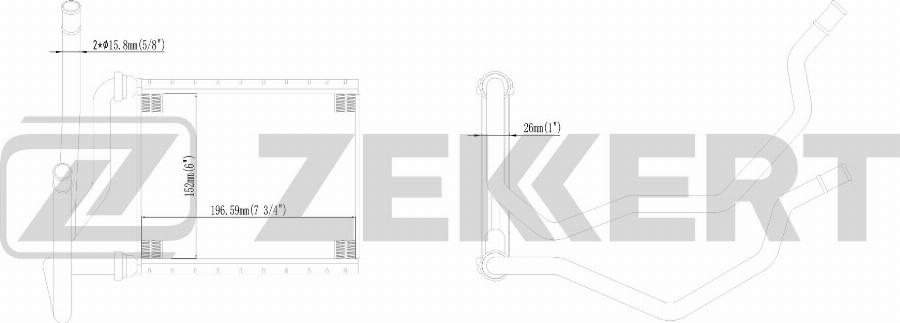 Zekkert MK-5139 - Теплообмінник, опалення салону autocars.com.ua