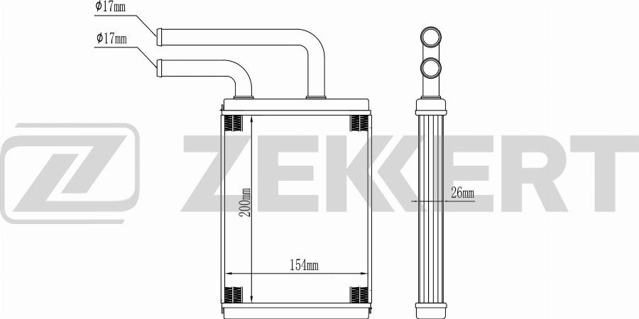 Zekkert MK-5143 - Теплообмінник, опалення салону autocars.com.ua