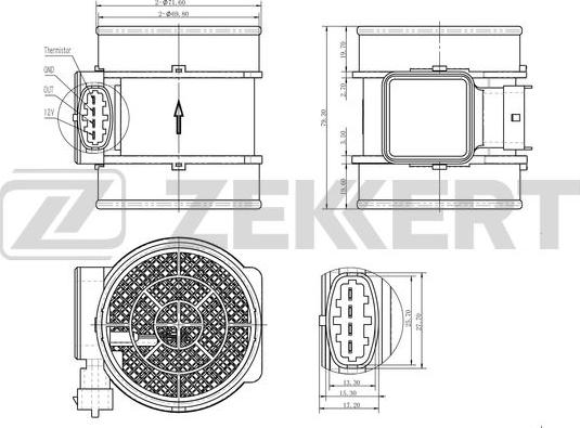 Zekkert SE-1011 - Датчик потока, массы воздуха avtokuzovplus.com.ua