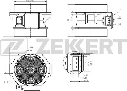 Zekkert SE-1018 - Датчик потоку, маси повітря autocars.com.ua