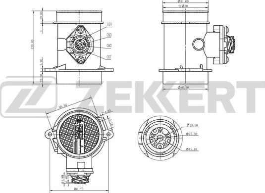 Zekkert SE-1023 - Датчик потока, массы воздуха avtokuzovplus.com.ua