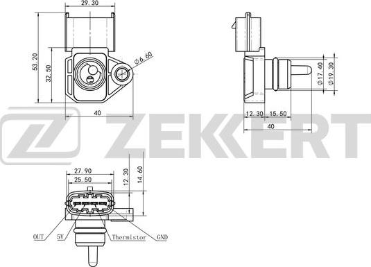 Zekkert SE-1027 - Датчик, тиск у впускний трубі autocars.com.ua