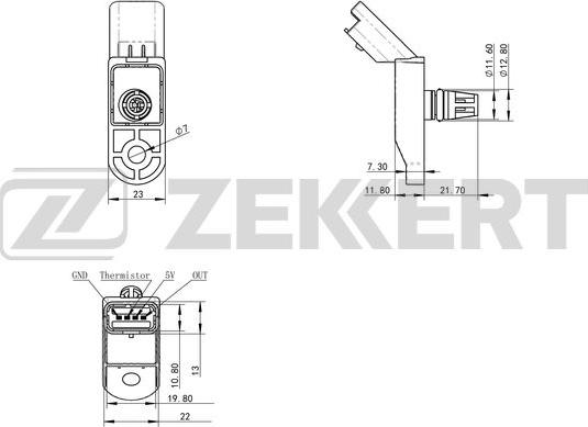 Zekkert SE-1028 - Датчик, давление во впускной трубе avtokuzovplus.com.ua