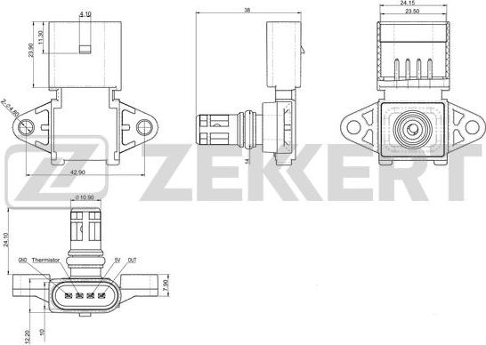 Zekkert SE-1029 - Датчик, тиск у впускний трубі autocars.com.ua