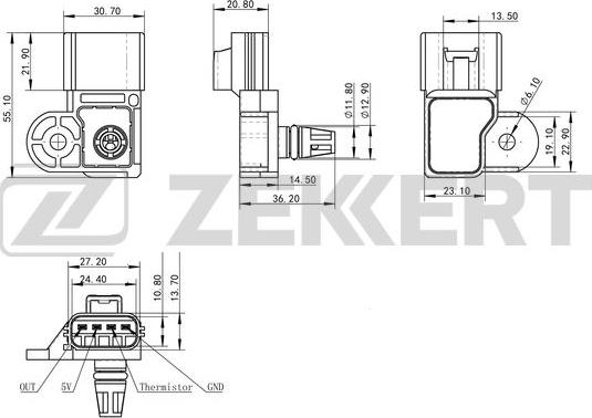 Zekkert SE-1032 - Датчик, давление во впускной трубе autodnr.net