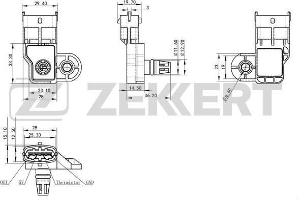 Zekkert SE-1039 - Датчик, тиск у впускний трубі autocars.com.ua