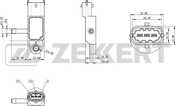 Zekkert SE-1051 - Датчик, тиск у впускний трубі autocars.com.ua