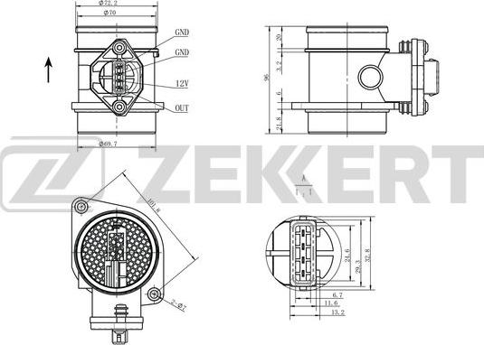 Zekkert SE-1060 - Датчик, давление во впускной трубе autodnr.net