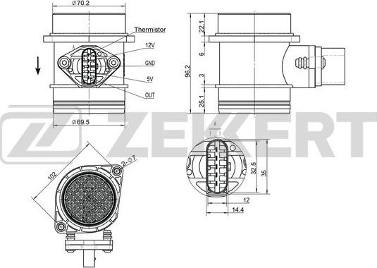 Zekkert SE-1063 - Датчик, давление во впускной трубе autodnr.net