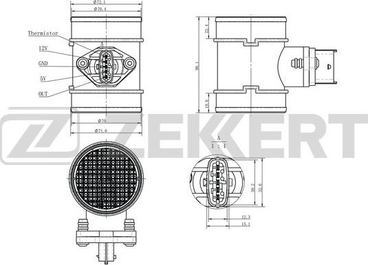 Zekkert SE-1067 - Датчик, тиск у впускний трубі autocars.com.ua