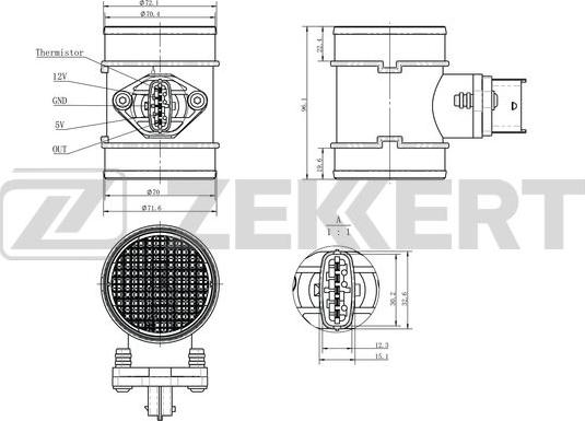 Zekkert SE-1068 - Датчик, давление во впускной трубе autodnr.net