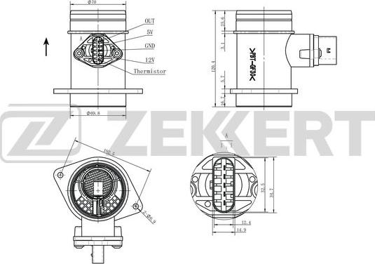 Zekkert SE-1069 - Датчик, давление во впускной трубе autodnr.net