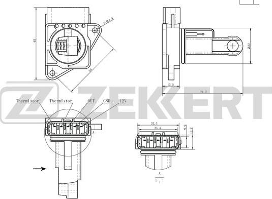 Zekkert SE-1072 - Датчик, тиск у впускний трубі autocars.com.ua