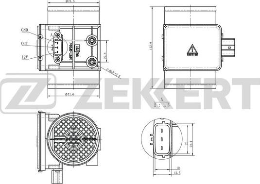 Zekkert SE-1078 - Датчик, давление во впускной трубе avtokuzovplus.com.ua