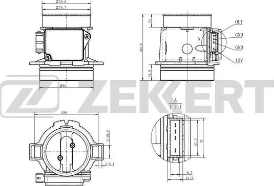 Zekkert SE-1084 - Датчик, давление во впускной трубе avtokuzovplus.com.ua