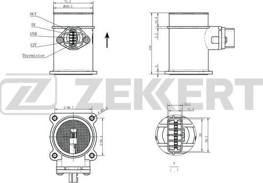 Zekkert SE-1085 - Датчик, тиск у впускний трубі autocars.com.ua